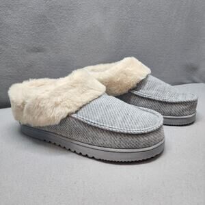 Dearfoams Women's Slide Scuff Slippers with Memory Foam (Large (9-10), Grey NWOB